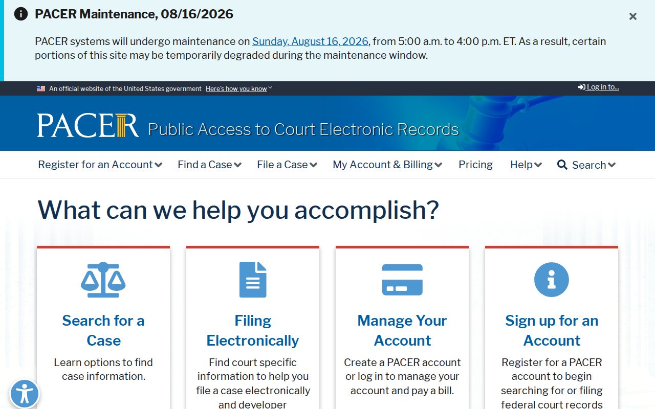 Missouri court dockets and federal PACER case search