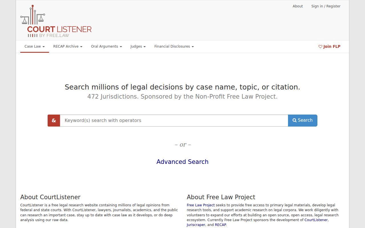 Missouri court records research through CourtListener and RECAP