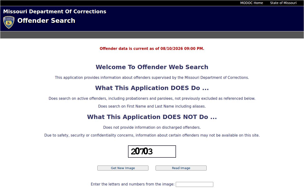 Missouri inmate records DOC Offender Search